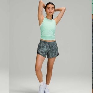 Lululemon Hotty Hot Low Rise Short 4" Dimensional Icing Blue Multi / Black